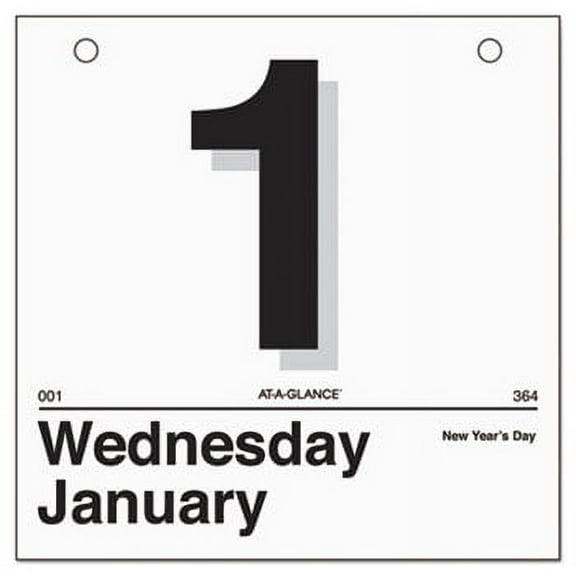 "Today Is" Daily Wall Calendar Refill, 6 x 6, White, 2022