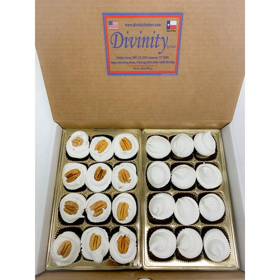 24 Piece Divinity Gift Box (Half with Half Without) Old Fashioned Divinity, Just Like Home Made Divinity.