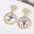 thumbnail image 4 of Golden Edge Dries Flower Stud Earrings Dry Flower Earrings Flower Pendant Earring Ear Studs Jewelry Gift for Woman Girls, 4 of 4
