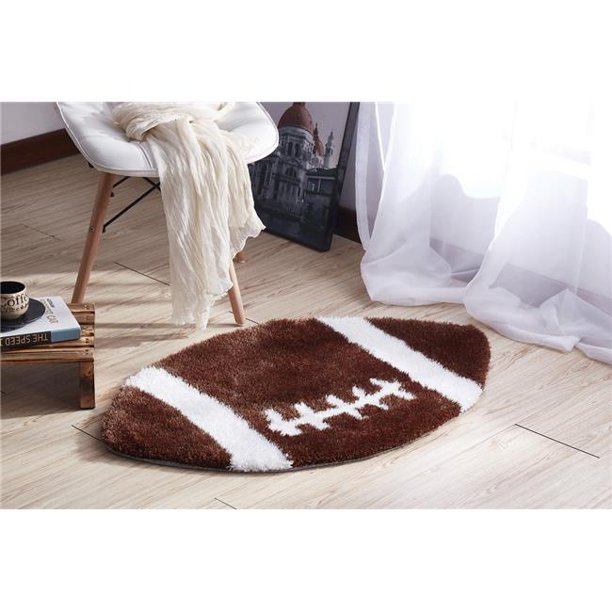Amazing Rugs SR1011 36 in. Dia. Football Shape Hand Tufted Extra Soft