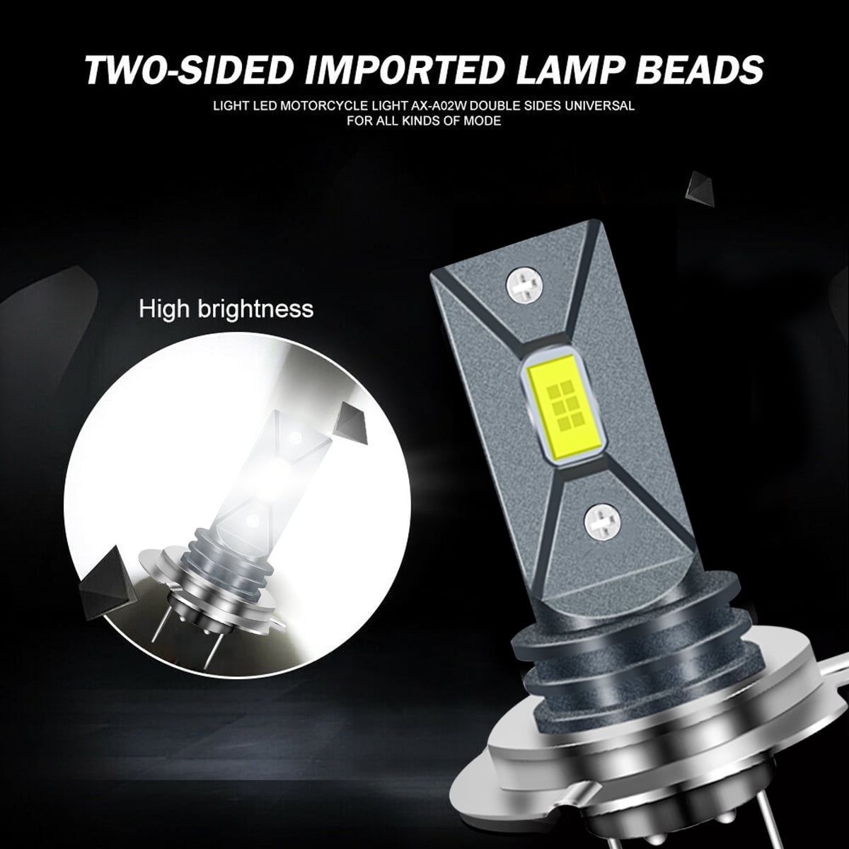 H8 H9 H11 LED Headlight Bulbs H11 High/Low Beam Fog Light 80W 6000LM 6000K  White 2 Bulbs 