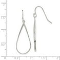 thumbnail image 2 of 925 Sterling Silver Shepherd hook Polished Teardrop Dangle Earrings 41x15mm Wide Dangle Earring for Women, 2 of 2