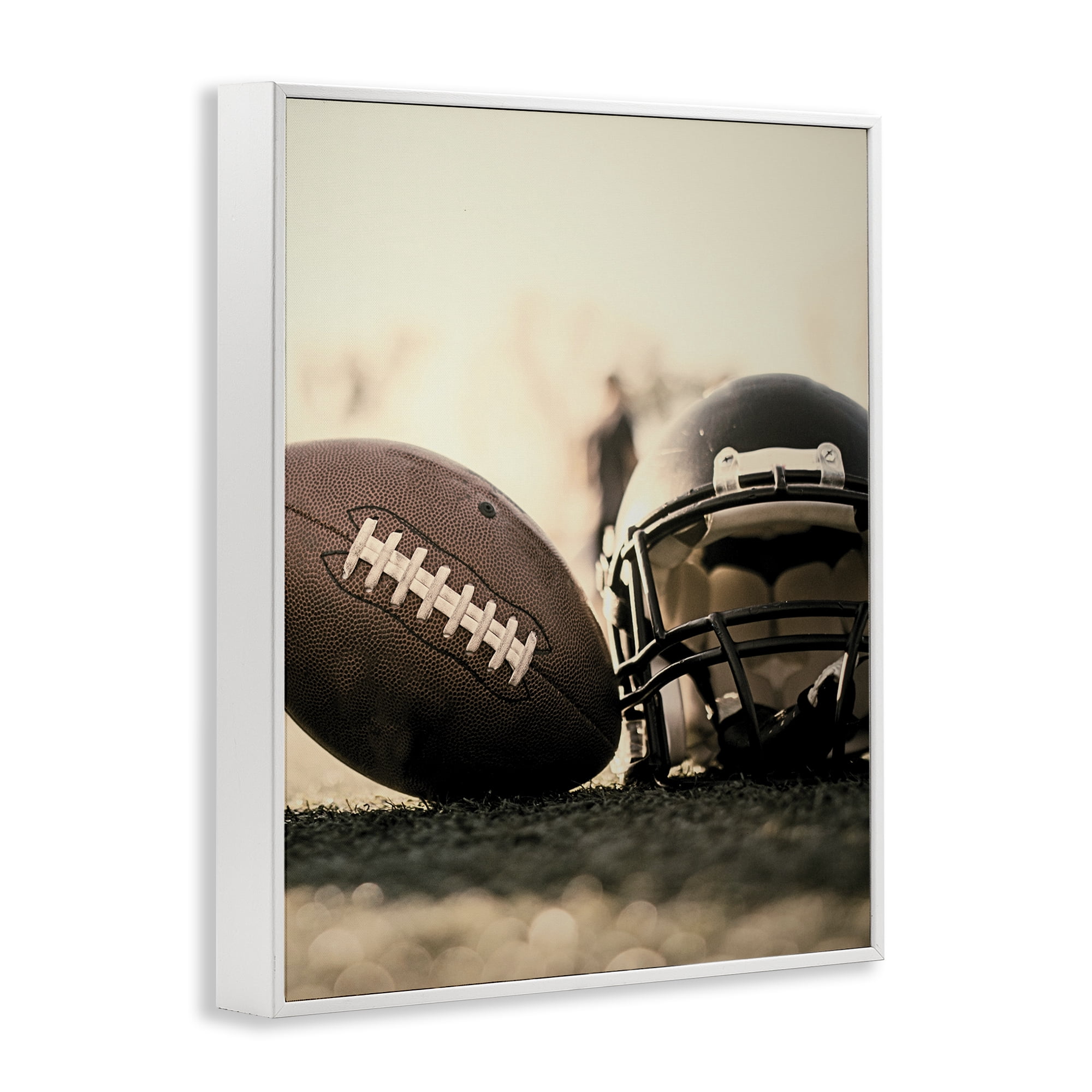 Stupell Industries Football Stand Alone White Framed Giclee Art, design by Jesse Keith