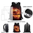 thumbnail image 5 of Uorisanigo Flaming Basketball Printed 17 Inch Kids School Backpack for Girls 10-12 Year School Bag Backpack for Girls Boys Casual Sports Daypack Preschool Kindergarten Elementary SchoolBag, 5 of 6