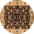 thumbnail image 1 of Ahgly Company Indoor Round Oriental Brown Traditional Area Rugs, 3' Round, 1 of 4