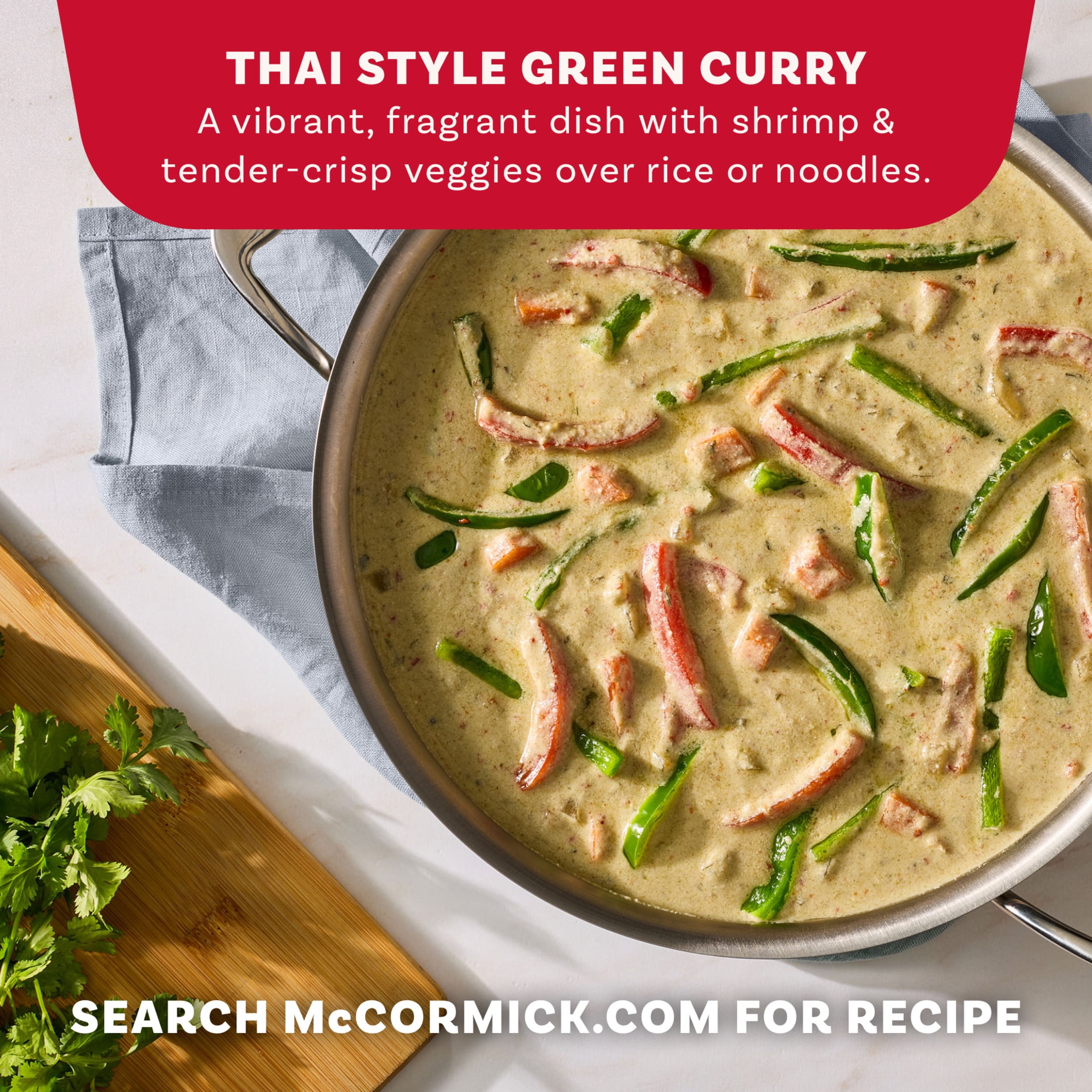 McCormick Thai Style Green Curry Seasoning Mix, 1.0 oz Tray