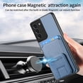 thumbnail image 6 of Allytech Card Holder Back Cover Case for Samsung Galaxy S20 Plus, PU Leather TPU Hybrid Kickstand Anti-Scratch Shockproof Slim Vintage Phone Case for Galaxy S20 Plus, Blue, 6 of 8