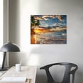 thumbnail image 4 of Acheng Beach Pictures Ocean Canvas Wall Art, Sunset Tropical Wall Art for Living Room Bathroom Wall Decor picture 3, 4 of 6
