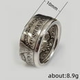 thumbnail image 5 of Faty-T Fashion 925 Sterling Silver America Band Ring for Men, Vintage Style Patriotic United States National Emblem Coin Engraved Signet Ring, Viking Rock Band Punk Hip Hop Jewelry Gift, 5 of 5