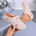 thumbnail image 4 of Clogs for Women Closed Toe Slip on Mules Othopedic Wedge Sandals Hollow out Comfortable Arch Support Slides White Size 8.5, 4 of 6