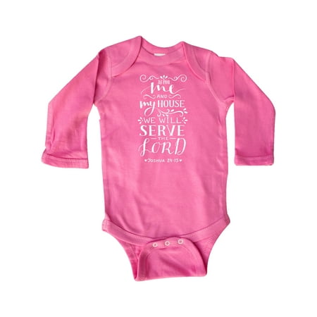 

Inktastic We Will Serve The Lord Bible Verse Gift Baby Boy or Baby Girl Long Sleeve Bodysuit