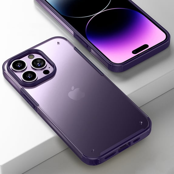 SaniMore for iPhone 14 Pro 6.1" 2022 Case, Wear-resistant Frosted PC Backplane & Shockproof Soft TPU Bumper Anti-fall Anti-scratch Thin Lightweight Cover for iPhone 14 Pro 6.1" 2022, Purple