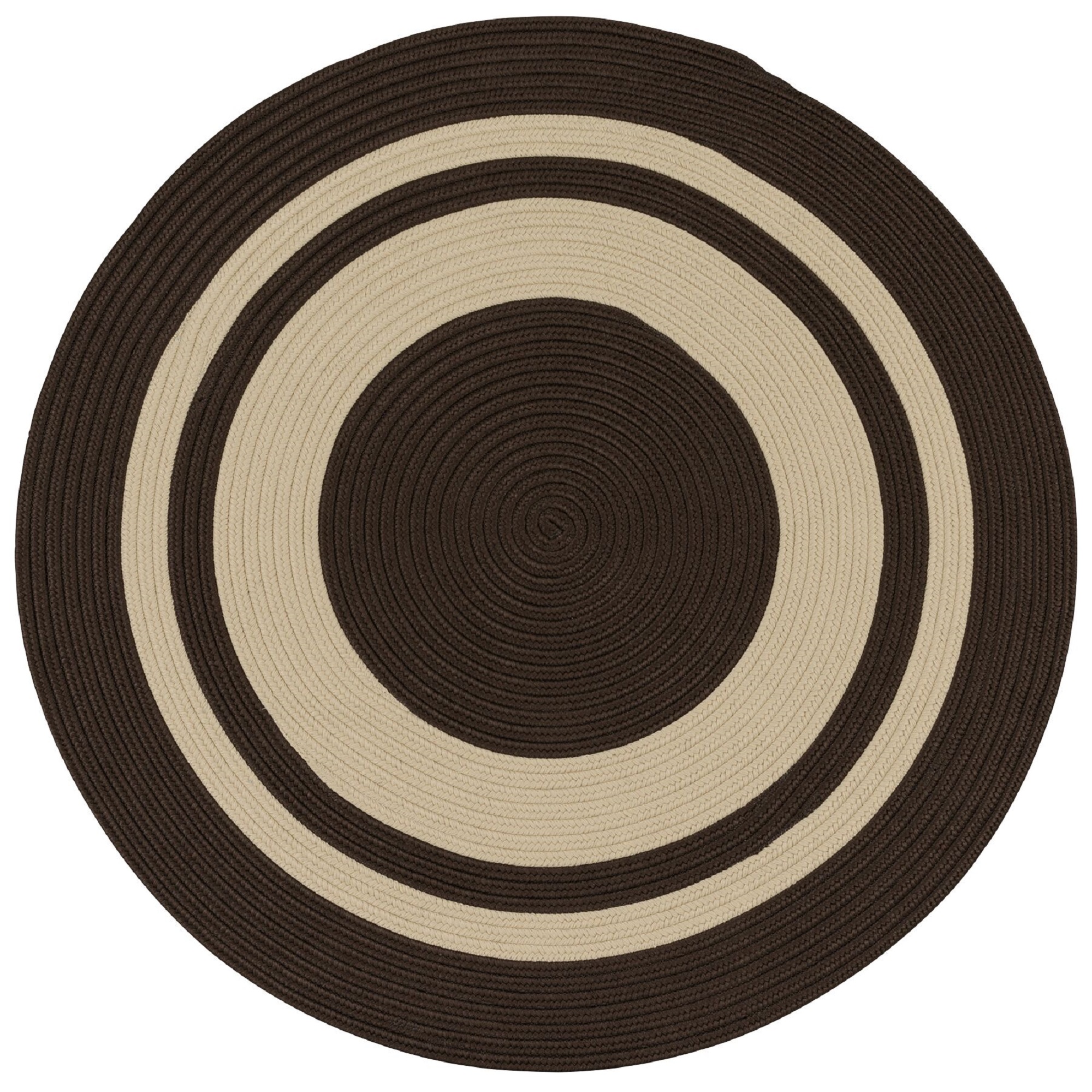 6' Earth Brown Round Handmade Braided Area Throw Rug