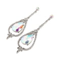 thumbnail image 4 of Pendientes de las mujeres, pendientes de la declaración de la lágrima de cristal nupcial de elegante joyería del oído Plata jinwen Pendientes colgantes de cristal, 4 of 5