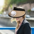thumbnail image 4 of HongHeng Fan Hat Wide Brim Visor Straw Beach Hat for Women with Fan Summer UPF 50+ UV Protection Straw Foldable Visor Solar Powered and USB Charging for Beach Travel Camping Sports, 4 of 4