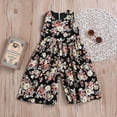 thumbnail image 2 of Mialoley Little Girls Summer Jumpsuit, Floral Round Neck Sleeveless Back Zip Jumpsuit, 2 of 8