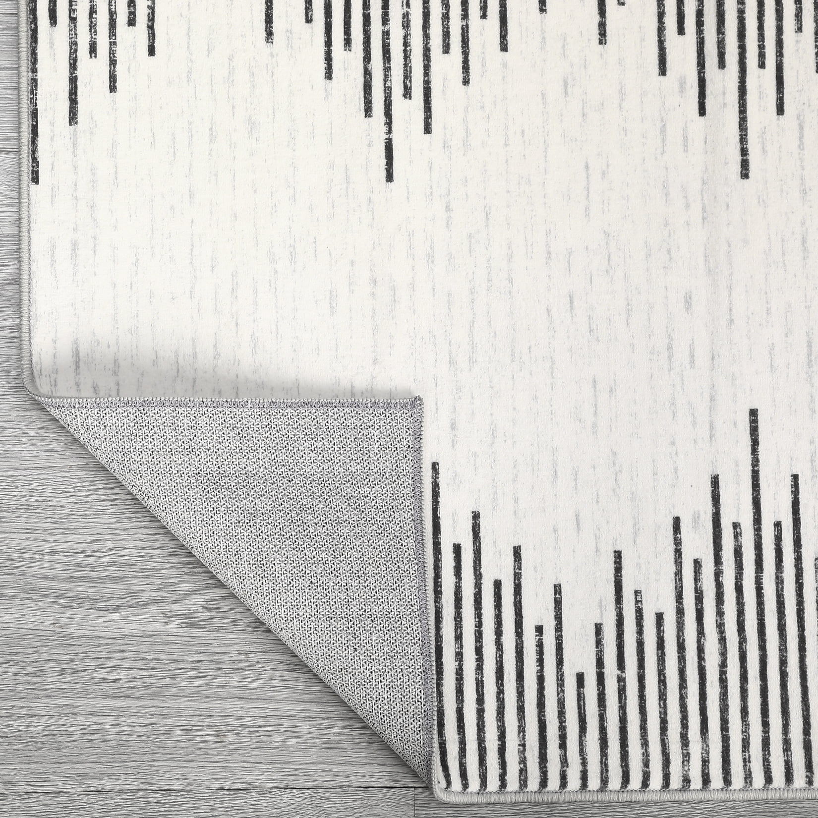 GlowSol 2' x 6' Washable Runner Rug Geometric Striped Rug Ruuner Soft Non Slip Bedroom Throw Carpet for Living Room, Beige