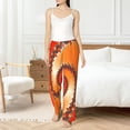 thumbnail image 5 of Uemuo Orange Rotating Pattern Women's Wide Leg Palazzo Lounge Pants with Pockets Light Weight Loose Comfy Casual Pajama Pants-Medium, 5 of 9