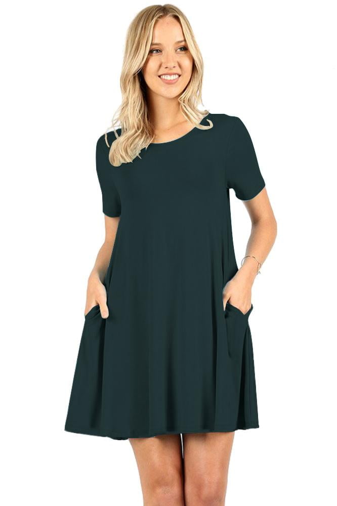 Niobe Clothing - Womens Short Sleeve Tunic Top Shirt Dress - Walmart ...