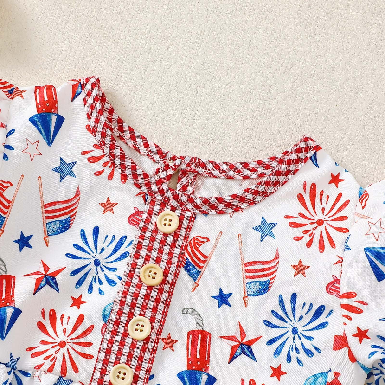 eczipvz Preemie Girls Baby Clothes 4th Of July Baby Girl Outfits USA Bubble Romper Jumpsuit Infant Girl Fourth Of July Outfit Summer Clothes(White,0-3 Months)