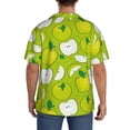 thumbnail image 3 of Yiaed Green Apple Print Mens Casual Wrinkle Free Shirts Short Sleeve Button Down Summer Stretch Dress Shirt-Large, 3 of 5