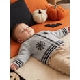 thumbnail image 4 of RUINIXCW Toddler Baby Boys Halloween Cardigans Fashion Spider Embroidery Long Sleeve Button Up Knit Sweaters, 4 of 8