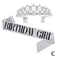 thumbnail image 1 of Birthday Sash and Tiara For Women Rhinestone Tiara Birthday Kit For Womens O1T2, 1 of 8