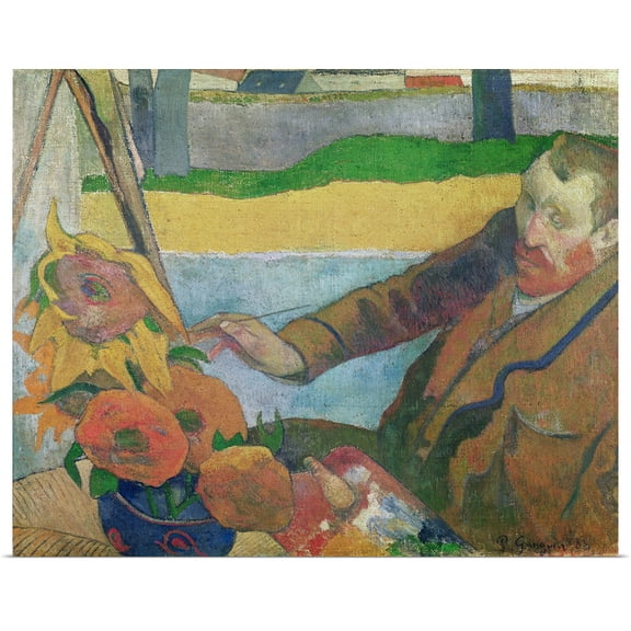 Great BIG Canvas | Rolled Paul (1848-1903) Gauguin Poster Print entitled Van Gogh painting Sunflowers, 1888