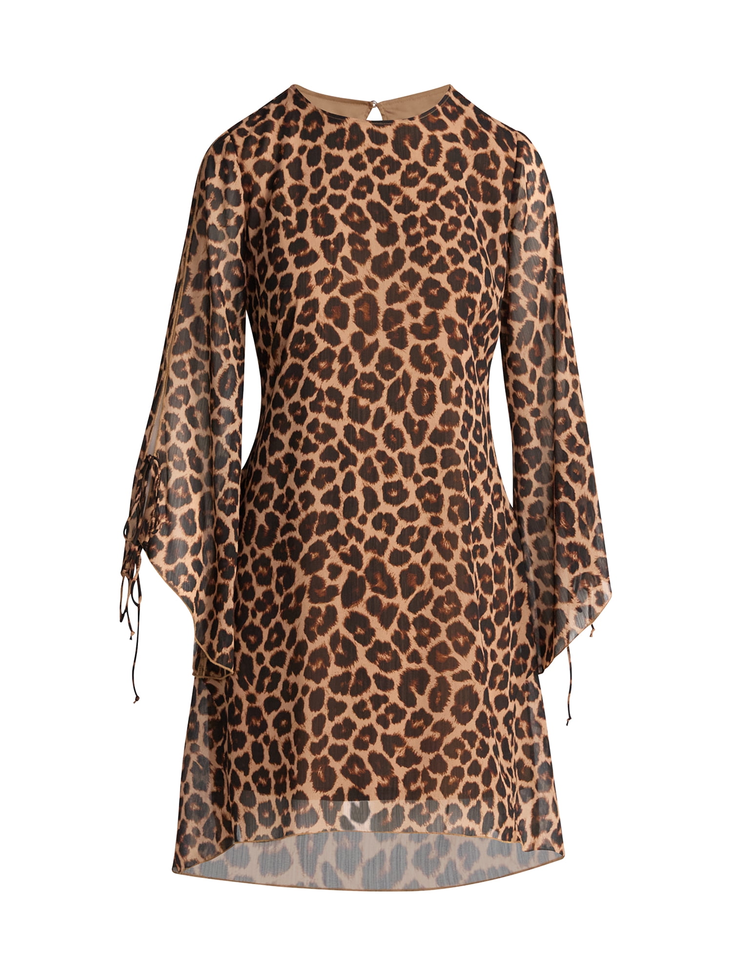 Time and Tru Women's Tie Sleeve Mini Dress, Sizes XS-XXXL