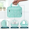 thumbnail image 6 of PAVILIA Hanging Toiletry Bag Travel Bag Women Men, Foldable Cosmetic Organizer, Roll up Makeup Bag, Water Resistant Accessories Toiletries, Large Travel Essentials Kit (Teal Chevron), 6 of 10