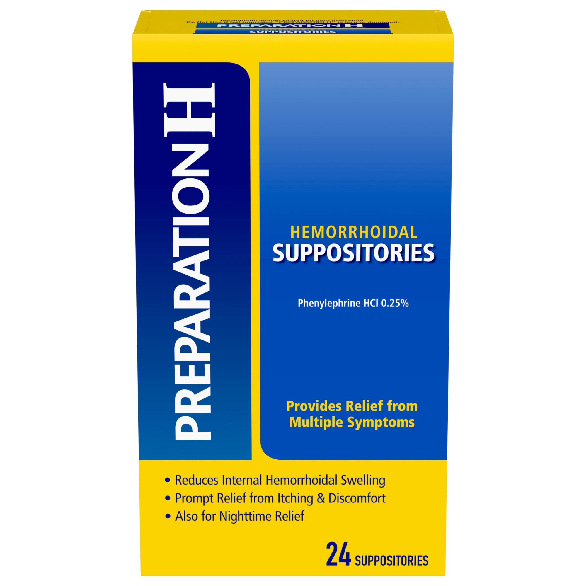 Preparation H Hemorrhoid Suppositories for Itching and Discomfort Relief - 24 Count