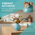 thumbnail image 5 of Unique Bargains Small Ceramic Bud Tiny Matte Decorative Vase Cyan 2.6"L x 2.6"W x 2.8"H, 5 of 6