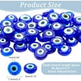 thumbnail image 3 of 48 cuentas de vidrio azules de 8 mm, planas y redondas, con forma de lámpara, espaciadoras turcas, para pulseras y bisutería., 3 of 9