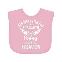 Inktastic Handpicked for Earth by My Poppy in Heaven with Angel Wings` Boys or Girls Baby Bib