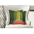 thumbnail image 4 of Ambesonne Fall Throw Pillow Cover 2 Pack, Warm Autumn Dramatic Road, 18", Green, 4 of 6