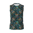 thumbnail image 6 of Lsque Owl Doodle Print Men's Cotton Blend Sleeveless Muscle Shirts (S-3XL)- Moisture Wicking, Odor Protection, UPF 30+,X-Large, 6 of 8