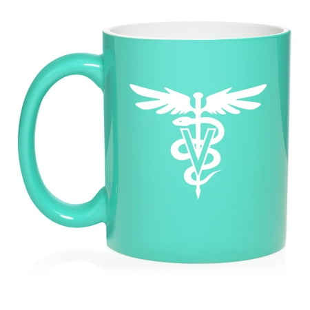 

Vet Veterinarian Symbol Ceramic Coffee Mug Tea Cup Gift (11oz Teal)