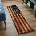 thumbnail image 4 of Vintage American Flag Runner Rug 2x6 Washable Kitchen Rug Non-Slip Lightweight Thin Soft Low Pile Bathroom Runner Farmhouse Shabby Retro Red Blue Carpet for Hallway Laundry Room Bedroom Entryway, 4 of 9