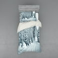 thumbnail image 2 of Ambesonne Winter Bedding Set 4 Pcs, Ski Theme Snowy Road, Queen, Black White, 2 of 3