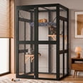 thumbnail image 1 of Jaula Exterior para Gatos – Catio de Madera – Techo Impermeable – 2 Plataformas y Hamaca – Ventana Entrable – Múltiples Gatos – Patio, Jardín, Balcón o Interior, 1 of 7