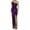 Purple, variant on Telankuip Women's Sleeveless One Shoulder Dress High Waisted Slit Hem Sequined Maxi Evening Formal Dresses Trendy Solid Color Fitted Stylish Outfits White S