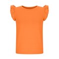 thumbnail image 5 of CYRBOKO Toddler Girls Shirts 2025, Summer Holiday Flutter&nbsp;Sleeve Casual Short Sleeve Tops Orange Size 4-5 T, 5 of 8