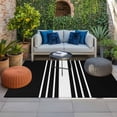thumbnail image 2 of Black White Stripe Outdoor Rug for Patio/Deck/Porch, Non-Slip Large Area Rug 4 x 6 Ft, Modern Rustic Vertical Striped Indoor Outdoor Rugs Washable Area Rugs, Reversible Camping Rug Carpet Runner, 2 of 8