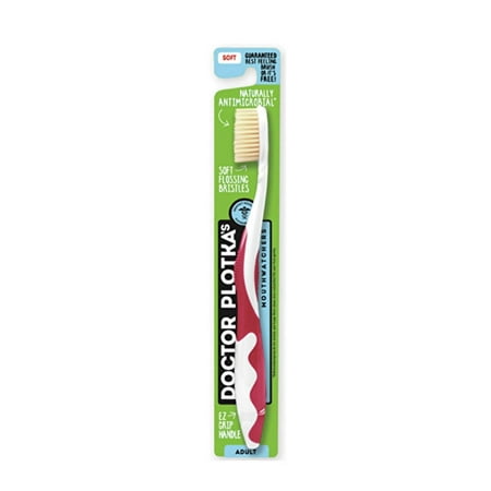 Mouth Watchers Antibacterial Adult Toothbrush, Red