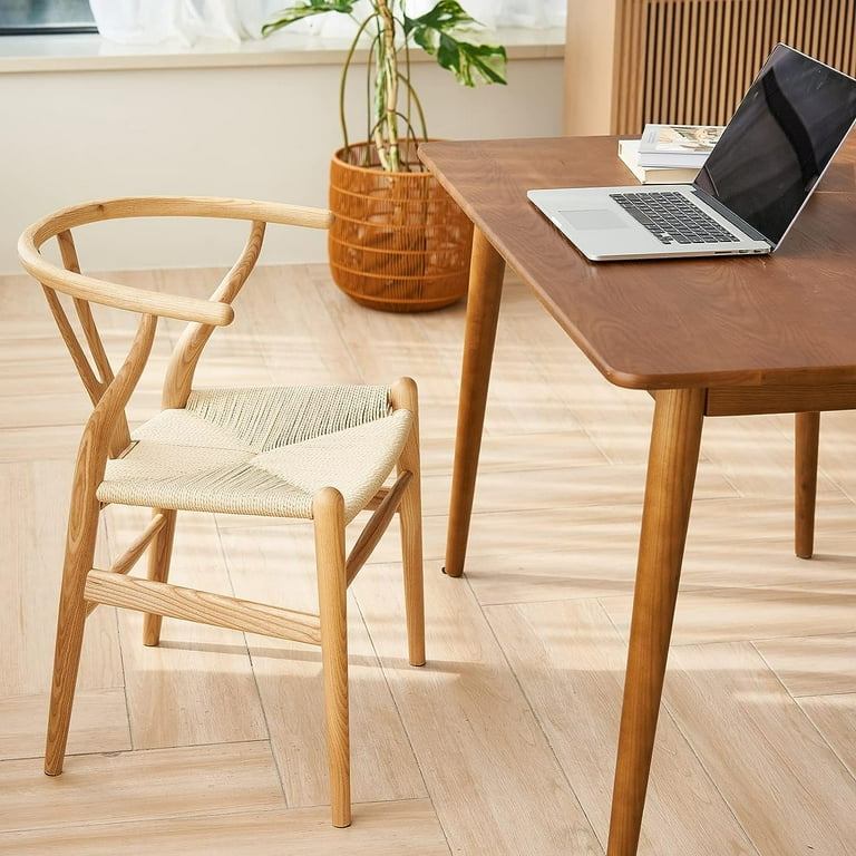 Tomile Solid Wood Dining Chair Set of 2 Wishbone Chair Y Chair