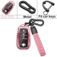 thumbnail image 7 of Key Fob Cover Compatible with Toyota Land Cruiser Venza RAV4 Prime Sienna Fortuner Mirai 2018-2022 4 Button Keychain Case Holder Protector,Pink, 7 of 7