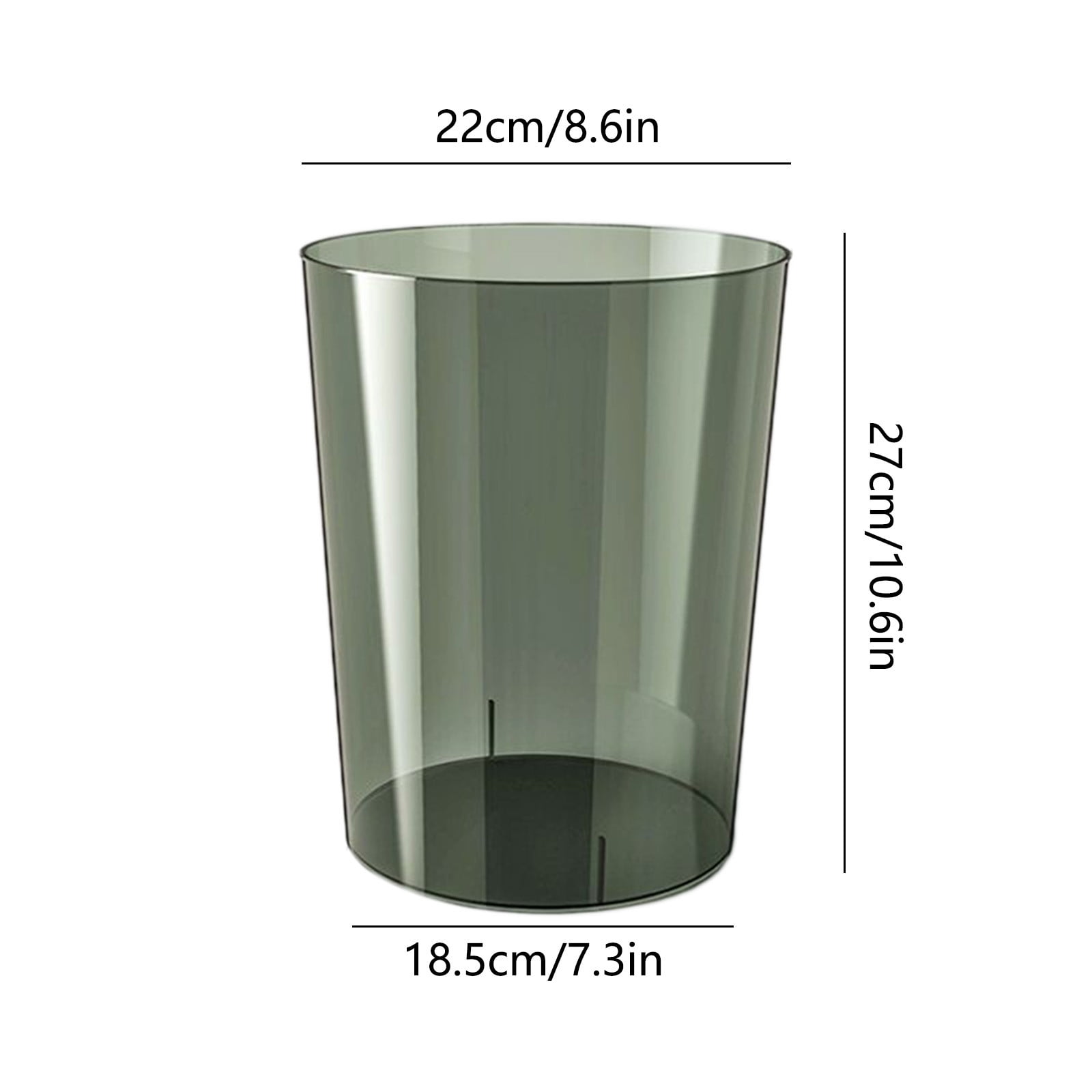 Tyidzon Trash Can Plastic Wastebasket 3.17 Gallon Round Kitchen Trash Can Bathroom Trash Can for Bathroom, Bedroom, Kitchen, College Dorm, Office - Clear & Green
