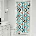 thumbnail image 2 of Artistic Bohemian Earthy Shower Curtain 36x72 Inches Quick-Drying Polyester with Plastic Rings Rustic Decor Look, 2 of 5