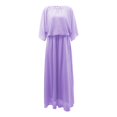 thumbnail image 2 of Gibobby Vestido largo de playa de verano para mujer Vestido largo de color sólido con temperamento a la moda de gasa para mujer(Morado,G), 2 of 5