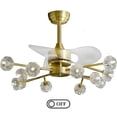 thumbnail image 4 of AFANQI Gold Sputnik Crystal Chandelier Fan, Low Profile Fandelier, Bladeless Ceiling Fan Light Kit for Living Room Bedroom, 4 of 12